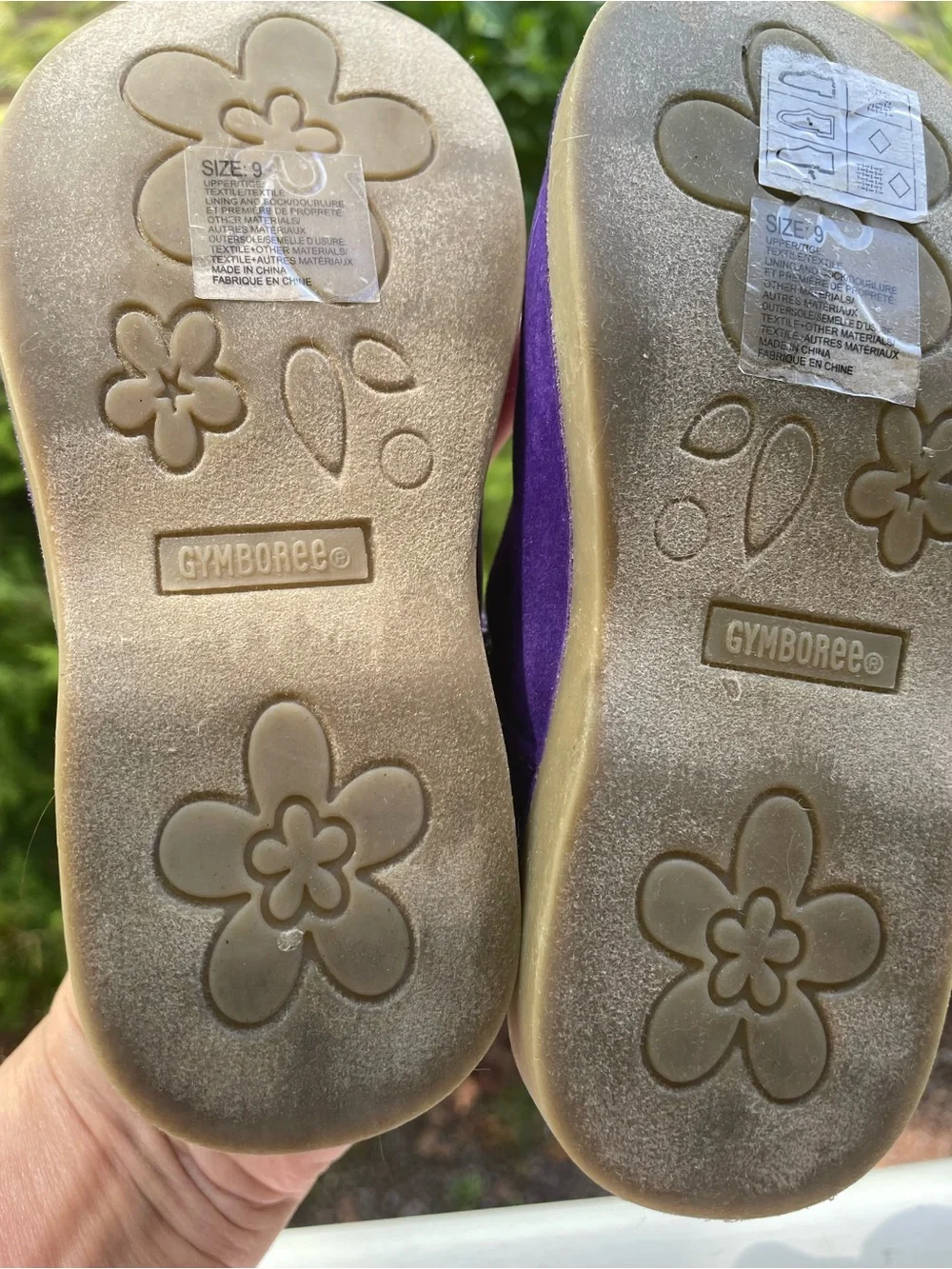 GYMBOREE Girls (toddler) Purple Floral Suede Mary Jane Shoes SIZE 9